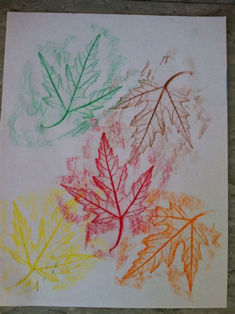 Leaf Rubbing With Crayons Arts And Crafts For Kids