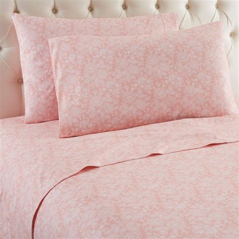 Micro Flannel Printed Color Sheet Set Full Enchantment Rose