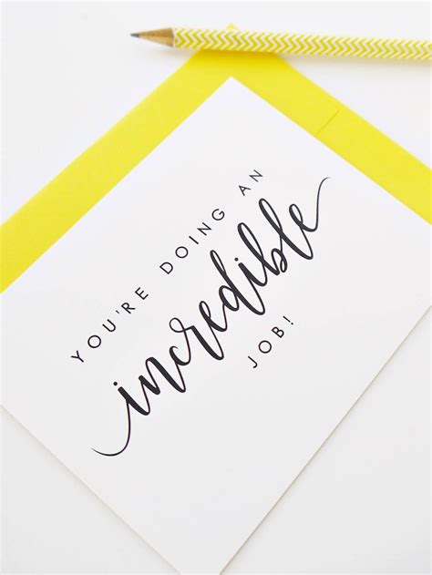 Youre Doing An Incredible Job Encouragement Card 1st Etsy