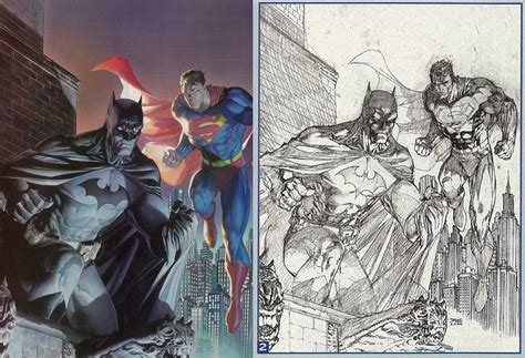 Artwork Batman And Superman By Alex Ross And Jim Lee