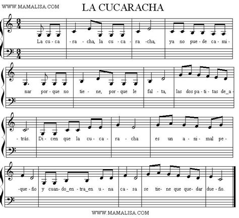 La Cucaracha Spanish Childrens Songs Spain Mama Lisas World