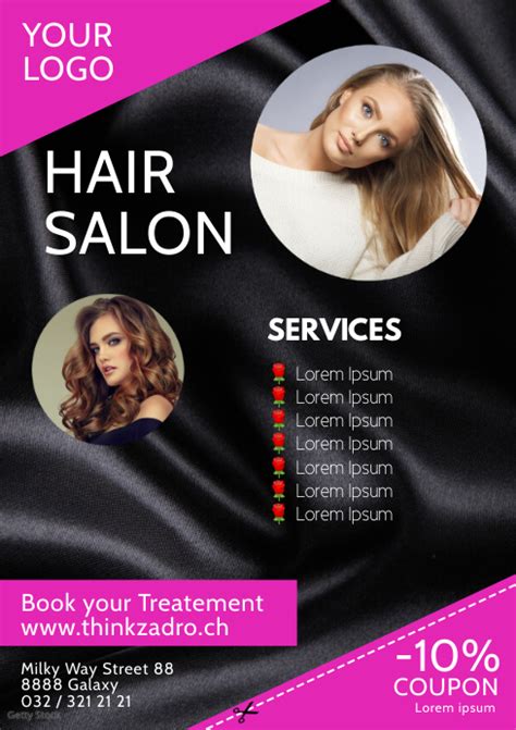 Hair Salon Beauty Studio Flyer Poster Advert Template Postermywall