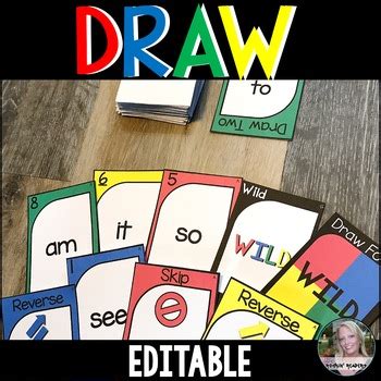 Maybe you would like to learn more about one of these? DRAW (a sight word game similar to UNO) Editable Version | TpT