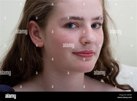White Teenage Girl Teenager Formal Dress Portrait Stock Photo Alamy
