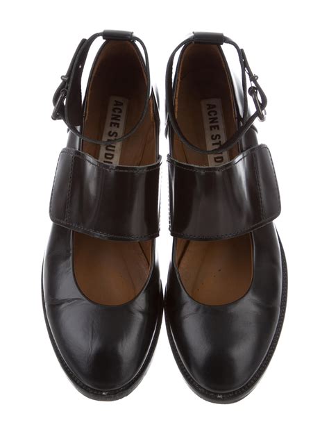 Acne Studios Acne Leather Mary Jane Flats Shoes Acn29098 The Realreal