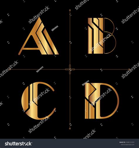 Art Deco Alphabet Design Letters Vintage Stock Vector Royalty Free