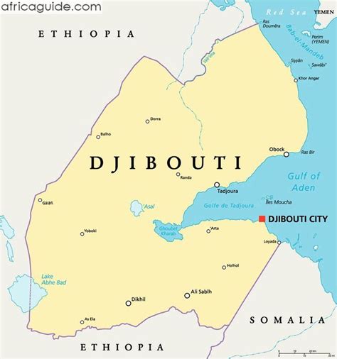 Djibouti Map With Capital Djibouti City Djibouti Country Information Djibouti Map