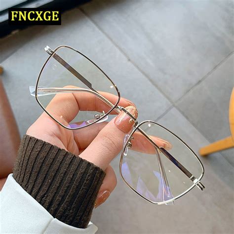 Fncxge Women Men Glasses Optical Eyewear Uv400 Anti Blue Light Vintage Retro Frame Square
