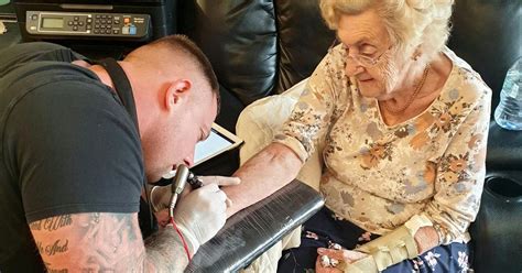 Granny Becomes Oldest In Uk To Have First Tattoo At The Age Of 94 Mirror Online