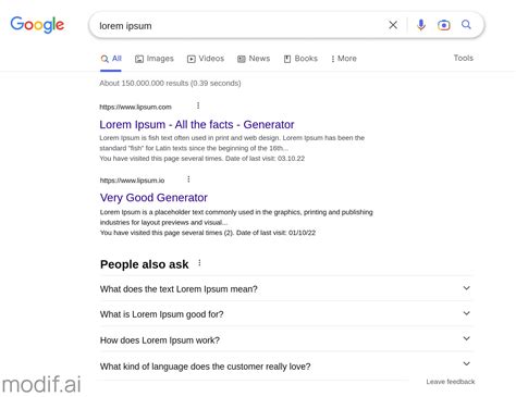 Google Search Results UI Mockup Template Mediamodifier