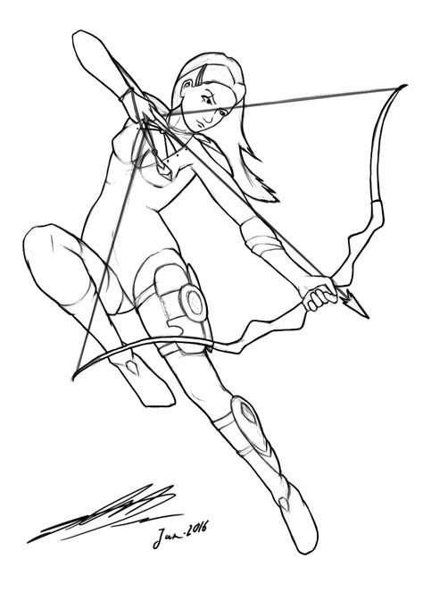 Female Archer Design Lineart By Kaito85 On Deviantart
