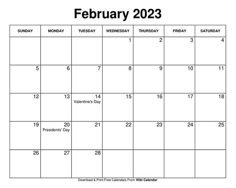 Free February 2023 Calendar Printable Free Get Calendar 2023 Update