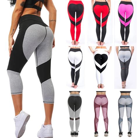 Sexy Heart Yoga Pants Women Patchwork Yoga Leggings Women Push Up