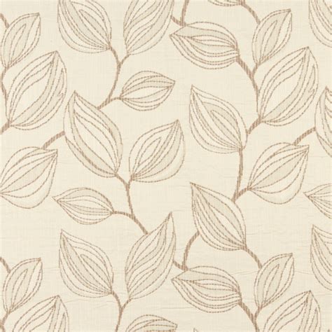 Beige On White Abstract Leaf On Twigs Theme Contemporary Damask