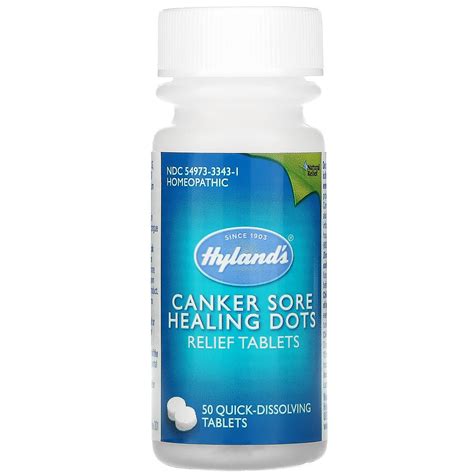 Hylands Canker Sore Healing Dots Relief Tablets 50 Quick Dissolving