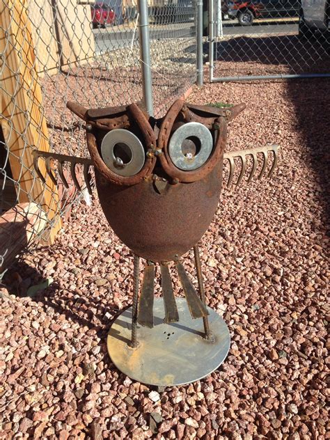 Scrap Metal Owl Yard Art