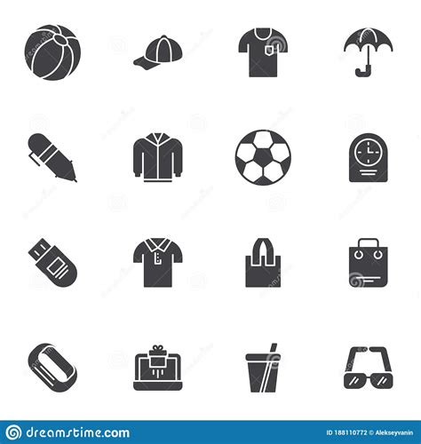 Promotional Items Vector Icons Set Stock Vector Illustration Of Shirt