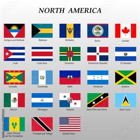 Set Of Flags North America Buy This Stock Vector And Explore Similar