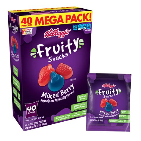 Kelloggs Mixed Berry Fruity Snacks 08 Oz 40 Count