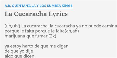La Cucaracha Lyrics By Ab Quintanilla Y Los Kbia Kings La