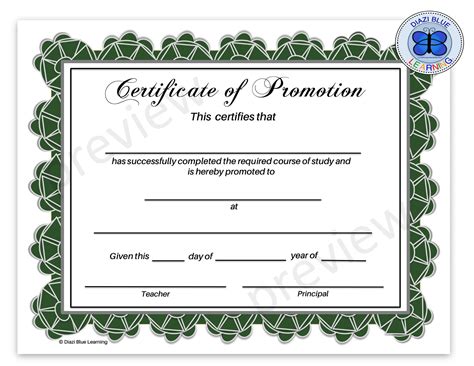 Certificate of Promotion Certificate of Completion End of | Etsy