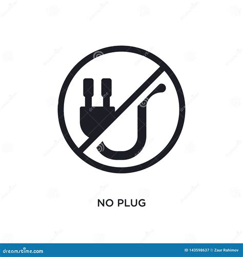 Black No Plug Isolated Vector Icon Simple Element Illustration From