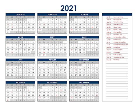Click on one of the links below to download the 2021 excel calendar template for that paper size of your choice. 2021 Excel Yearly Calendar - Free Printable Templates