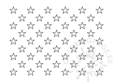 American Flag 50 Stars Template Outline Coloring Page