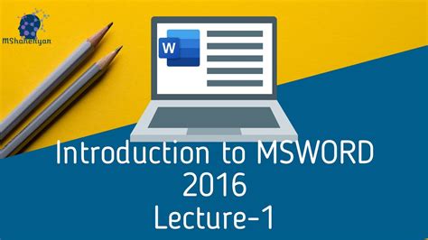 Computer Application Lecture 1 Introduction To Microsoft Word 2016