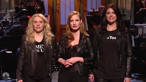 Jessica Chastain Leads Snl Women In Timesup Anthem