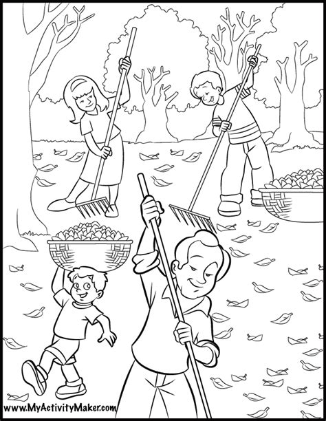 F is for fall coloring page. Coloring Pages Seasons - Coloring Home
