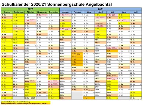 Sie können die kalender auch auf ihrer webseite einbinden oder in ihrer publikation abdrucken. Schulkalender 2020 Ferien Bw 2021 - Kalender Baden Wurttemberg 2021 2020 Mit Feiertagen ...