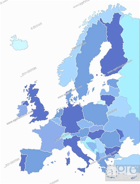 Color Country Map Of Europe Stock Photo Picture And Rights Managed