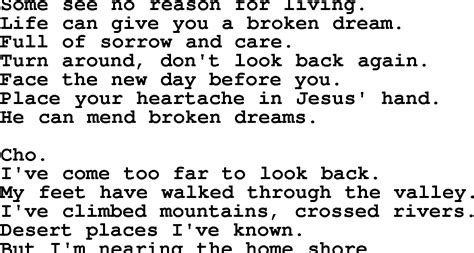 Ive Come Too Far To Look Back Lyrics - love quotes
