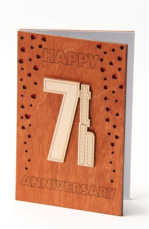 7th Anniversary Card T Seven Years Seventh 7 Year Copper Wedding