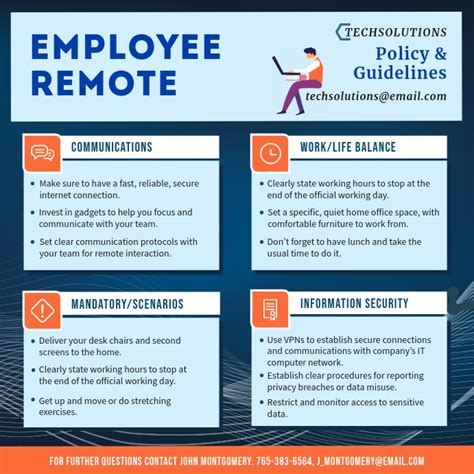 Adopting a work from home policy makes sense for many businesses as job seekers consider remote the desired benefit. Employee Remote Work from Home Guidelines Template ...