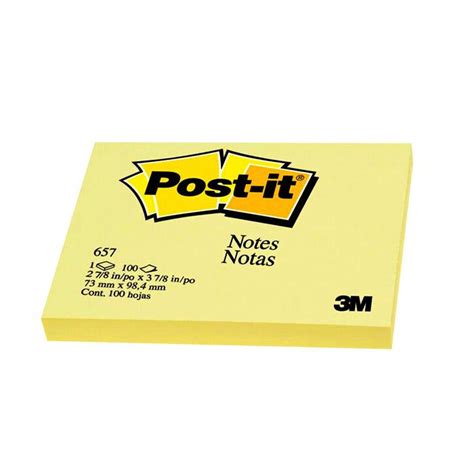 3m Post It Note Pad 3 X 4 Inch 657 Yellow