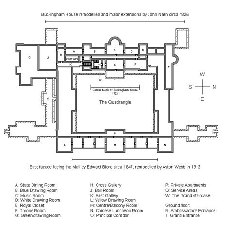 See full list on royalcentral.co.uk Plan of Buckingham Palace | Buckingham palace floor plan ...