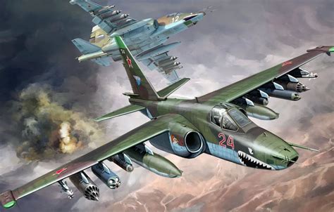 Wallpaper The Soviet Air Force Sukhoi Su 25 Frogfoot Attack