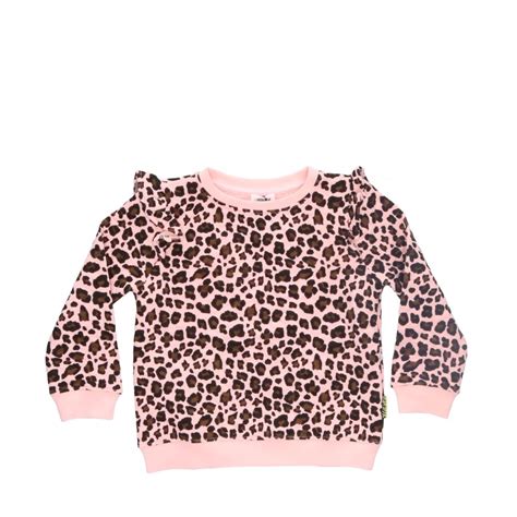 Willow Pink Leopard 6 12 Yrs Sweater Blank Girls Hoodies Tees