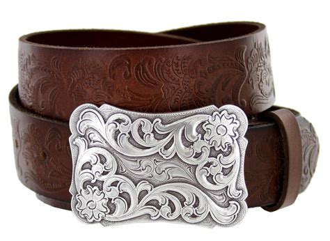 Cowtown Western Tooled Full Grain Leather Belt
