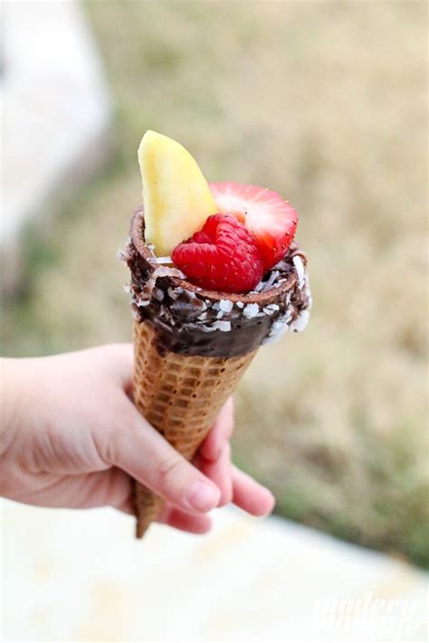 Easy Chocolate Dipped Fruit Cones Modern Mom Life