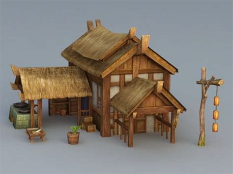 Ancient Village Thatched House Free 3d Model Max Open3dmodel