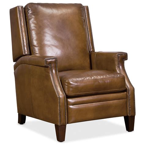 Hooker Furniture Collin Transitional Push Back Leather Recliner With