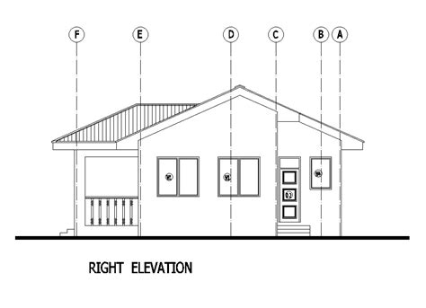 Right Side Elevation Of 11x11m House Plan Is Given In This Autocad