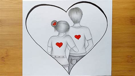 Romantic Couple Drawing How To Draw A Cute Couple Hugging Step By Step Youtube