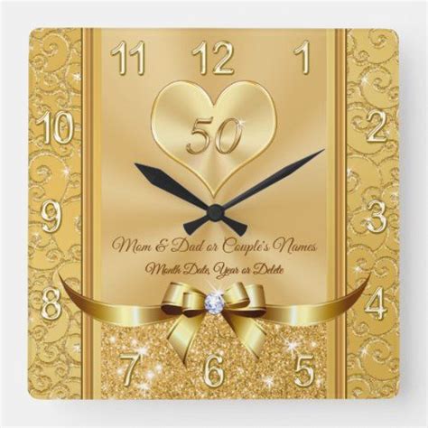 Making it to your 50th anniversary, also known as the golden anniversary, is no small feat. Gifts for Parents 50th Wedding Anniversary Clock | Zazzle ...