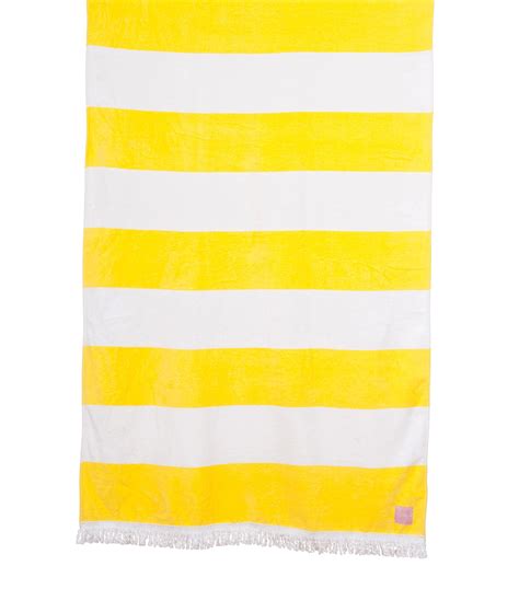 Yellow And White Striped Beach Towels With Fringe Beach Day Outfits