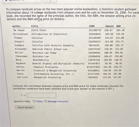 Solved To Compare Textbook Prices At The Two Most Popular Online