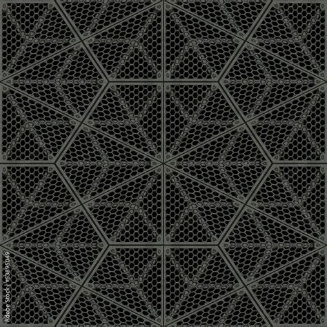Rugged Old Anti Slip Metal Grid Tile Floor Seamless Texture Stock